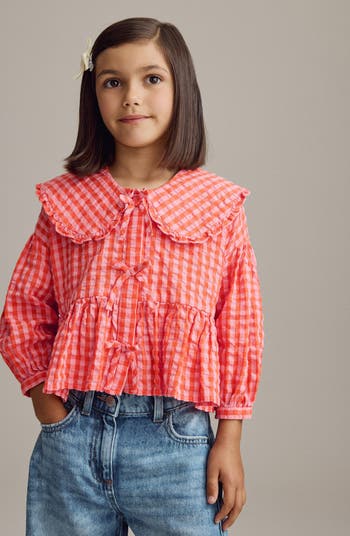 Kids' Gingham Cotton Button-Up Shirt