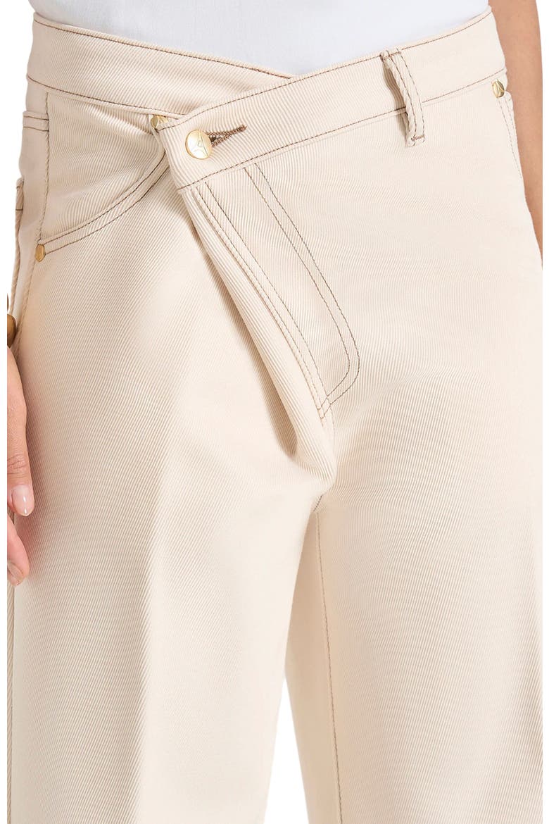 Astrid Wrapover Wide Leg Jeans, Alternate, color, Cream