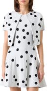 Akris punto Polka Dot Jacquard Fitted Crop Jacket