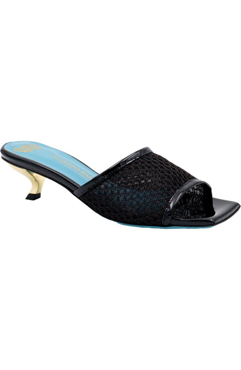 Valentina Rangoni Vesta Low Heel Mesh Slide, Main, color, Black Nadina