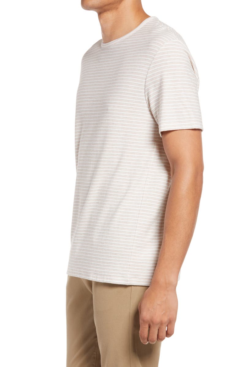 Vince Plaited Stripe Crewneck T-Shirt, Alternate, color, 
