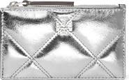 Tory Burch Kira Metallic Diamond Quilted Leather Zip Card Case