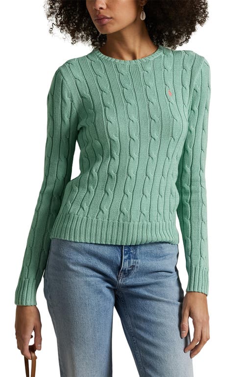 Polo Ralph Lauren Julianna Cotton Cable Sweater In Celadon