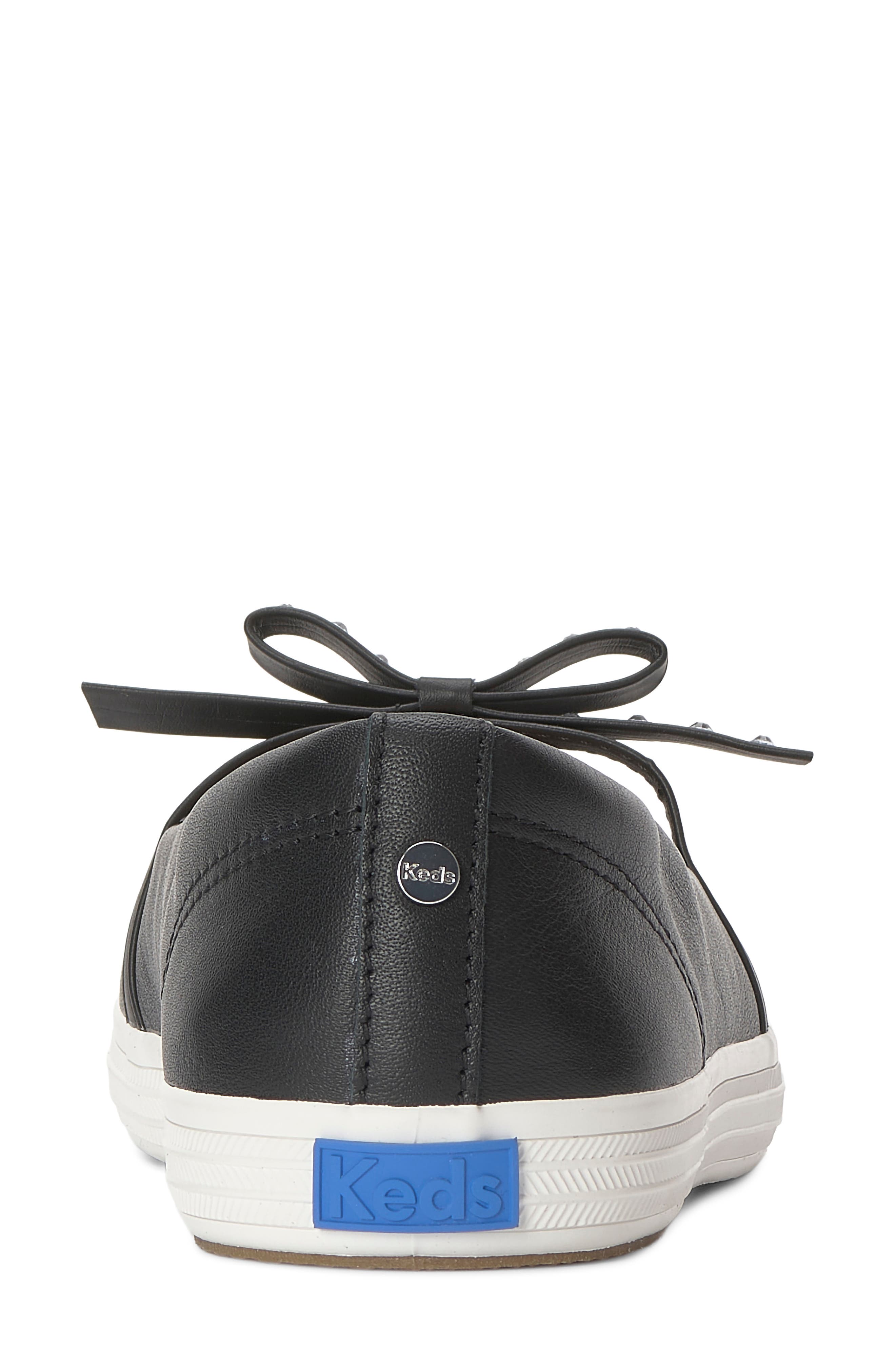 Leather Square Toe Flat, Alternate, color, BLACK