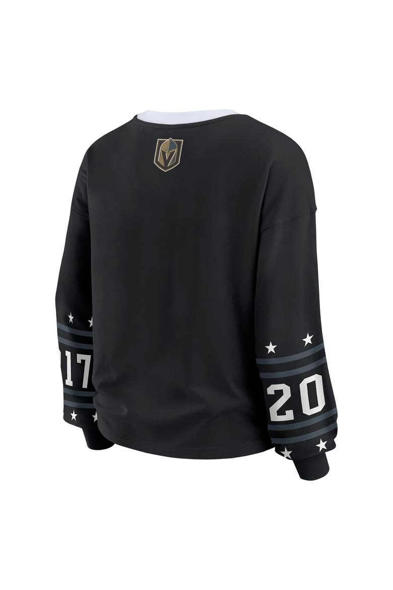 Women's WEAR by Erin Andrews Black Vegas Golden Knights Long-Sleeve Sport T-Shirt, Alternate, color, Black