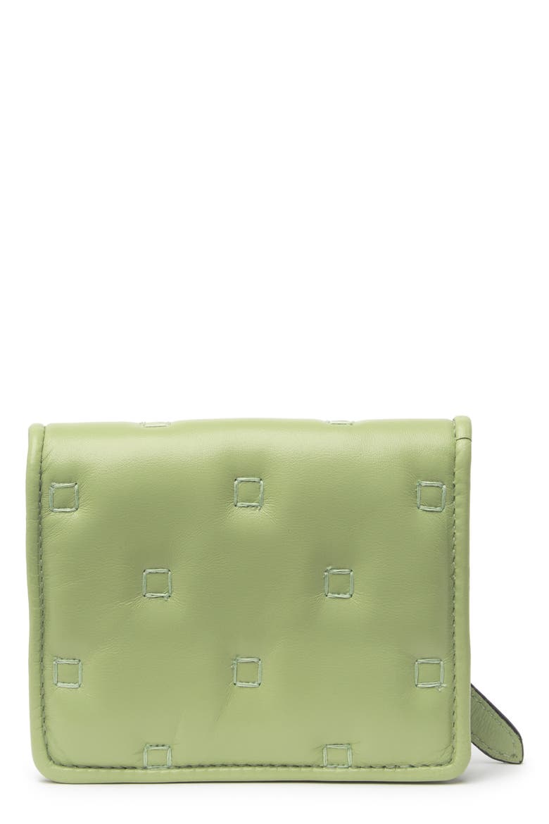 Quilted Leather Wallet, Alternate, color, LIGHT GREEN
