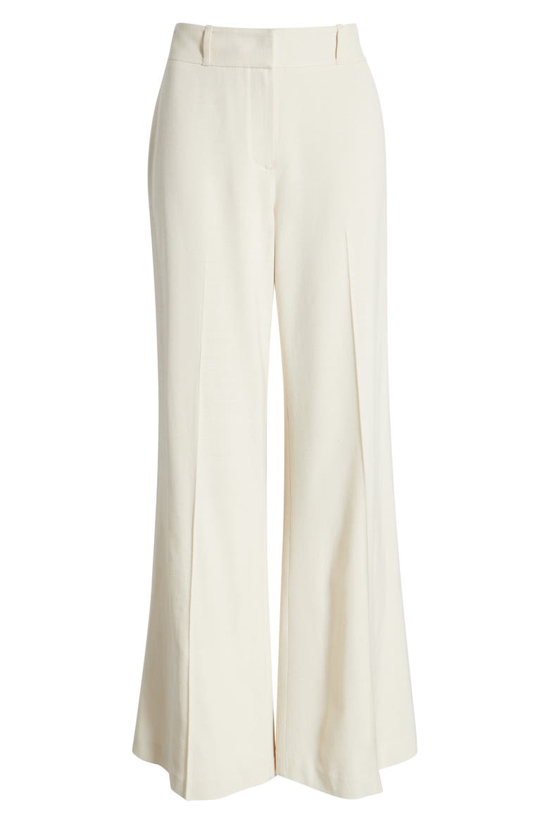 Flat Front Wide Leg Pants, Alternate, color, ECRU
