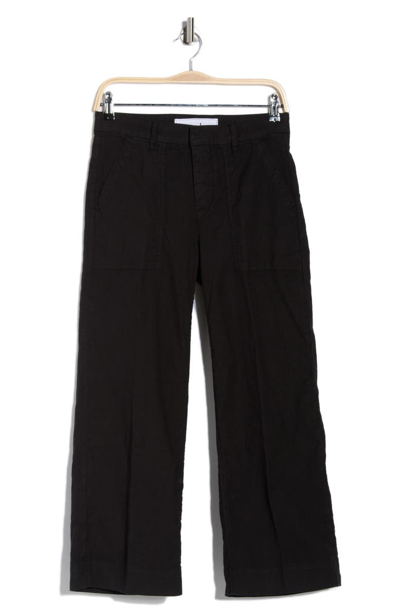 Frank & Eileen Wexford Wide Leg Pants, Main, color, Black Preformance Linen