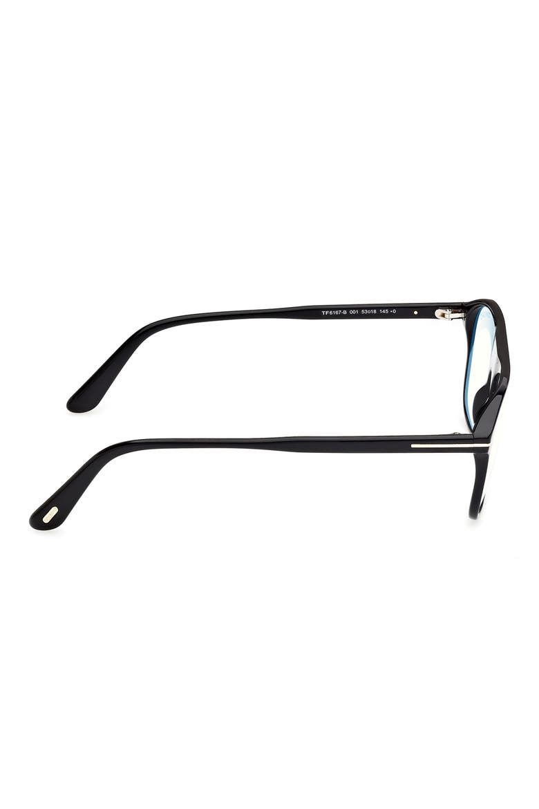 53mm Pilot Sunglasses, Main, color, SHINY BLACK WITH ROSE GOLD T