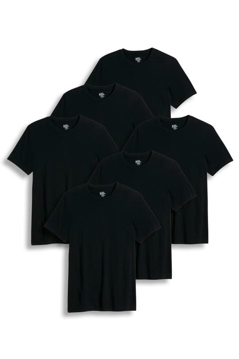Men's 100% Cotton Classic Crew Neck Undershirt - 6 Pack