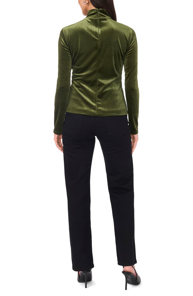 1.STATE Velvet Turtleneck Top, Alternate, color, Olive Earth