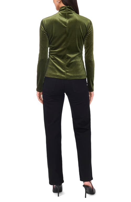 1.state Velvet Turtleneck Top In Olive Earth