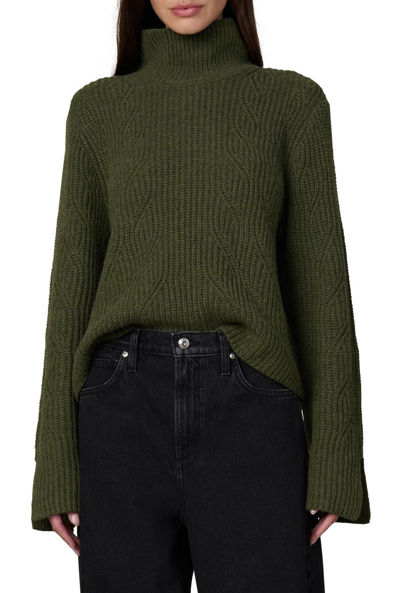 The Ella Turtleneck Wool Blend Sweater, Main, color, WINTER MOSS