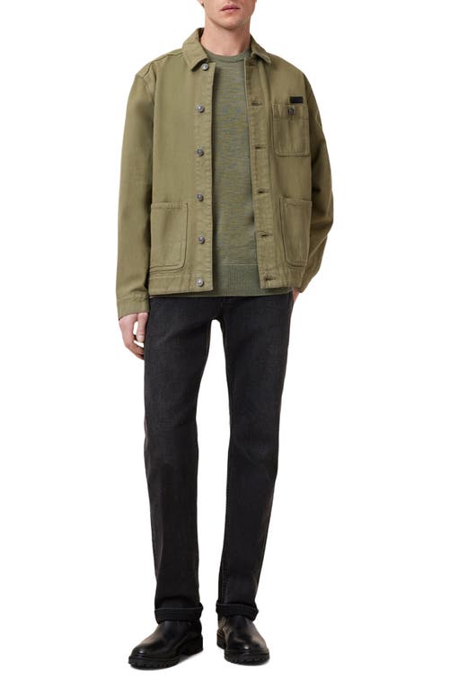 Allsaints Mode Merino Wool Crewneck Sweater In Light Ash Green