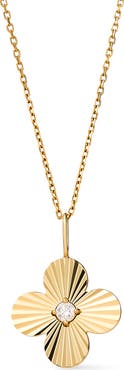 Ana Luisa Solid Yellow Gold - Large Flower Charm Necklace