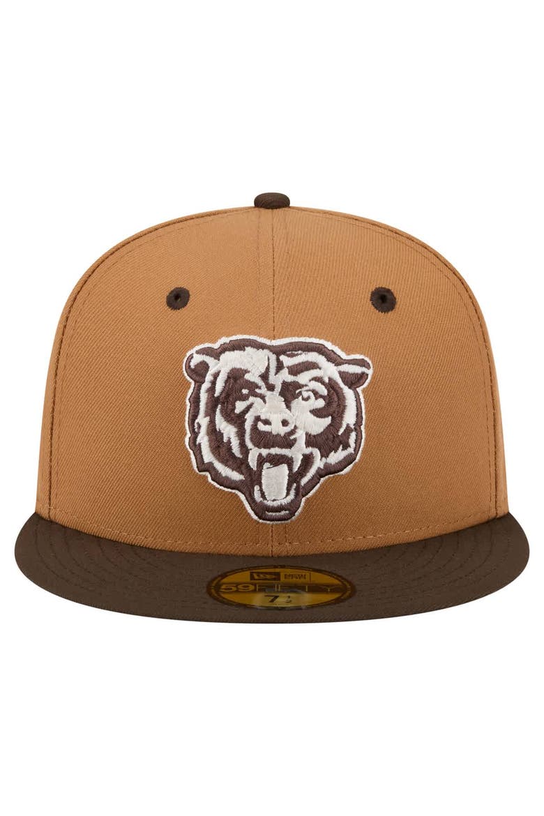 Men's New Era  Light Brown/Dark Brown Chicago Bears Two-Tone Walnut 59FIFTY Fitted Hat, Alternate, color, Light Brown