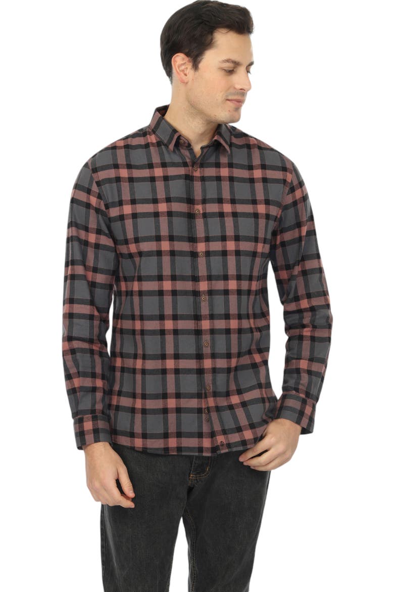 Men's Ascent Plaid Light Flannel Shirt, Alternate, color, Grey