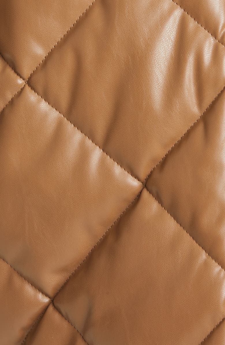 Stand Studio Jacinda Quilted Faux Leather Crop Jacket, Alternate, color, 