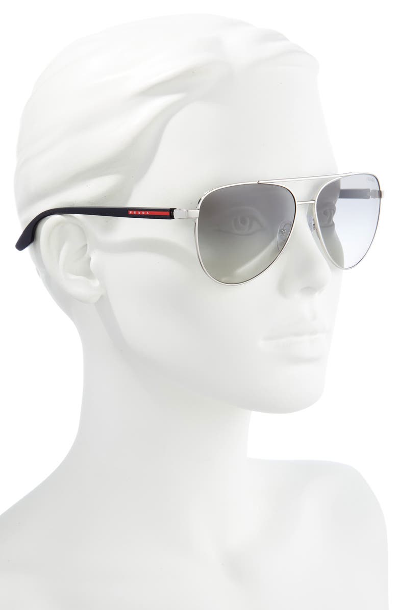 Prada Linea Rossa Marc Jacobs 61mm Aviator Sunglasses, Alternate, color,