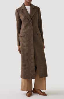 LK Bennett Dakota Check Wool Blend Coat