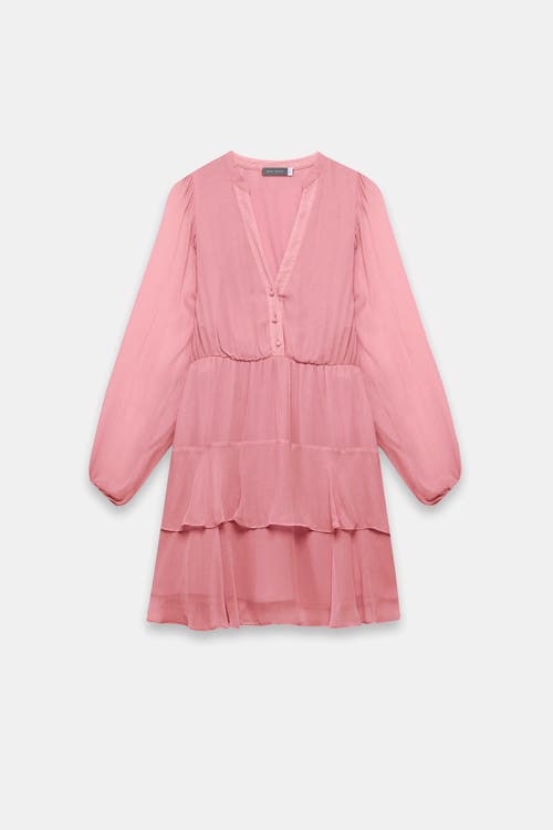 Mint Velvet Ruffle Boho Mini Dress In Pink