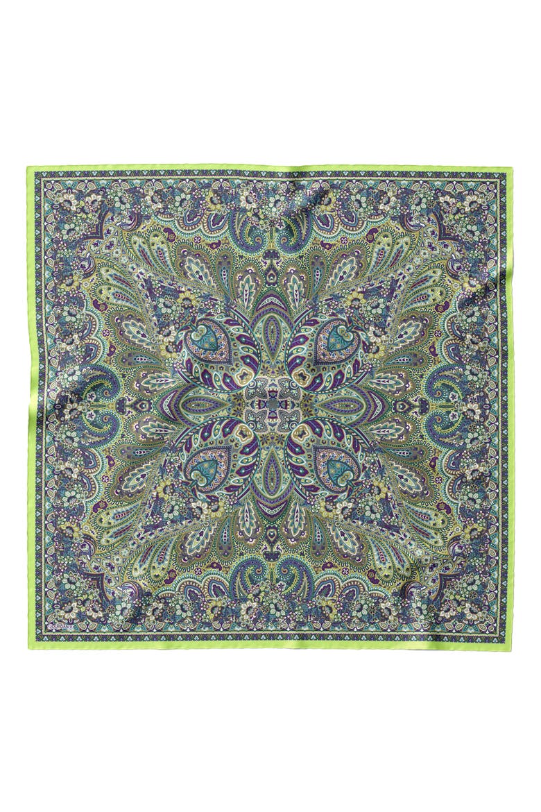 Helena - Large Silk Scarf for Women, Alternate, color, Green