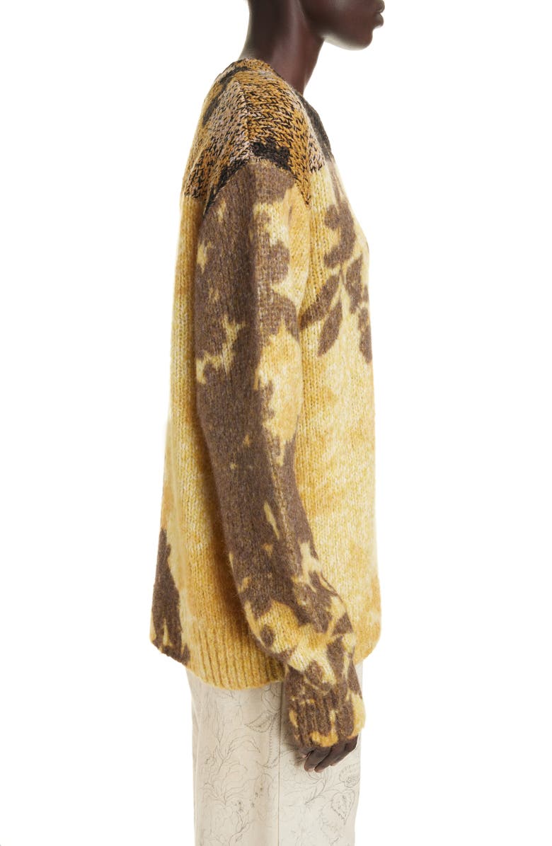 Dries Van Noten Mixed Print Alpaca Blend Sweater, Alternate, color, Yellow 202
