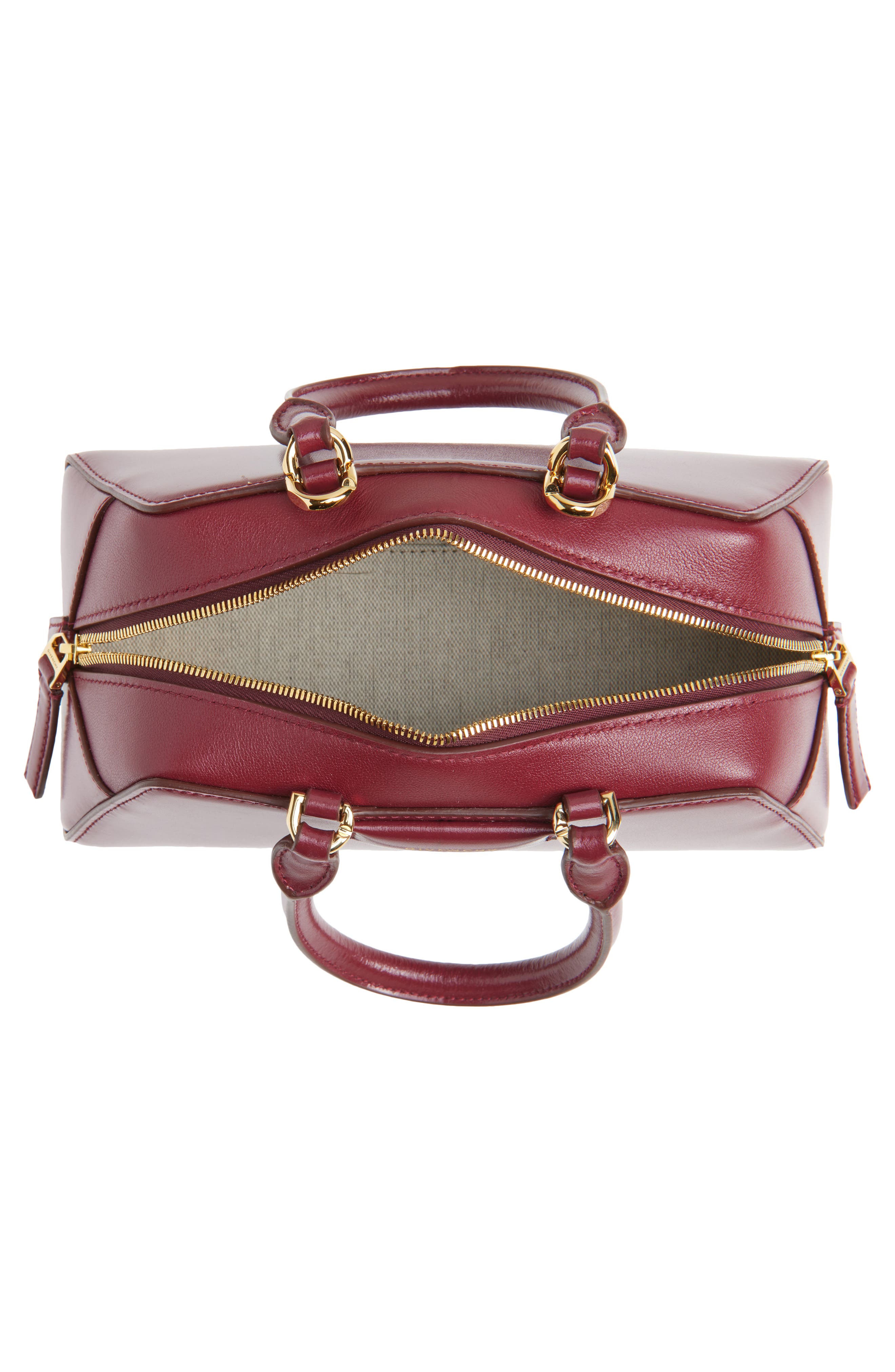 Givenchy Mini Antigona Leather East/West Satchel, Alternate, color, Burgundy