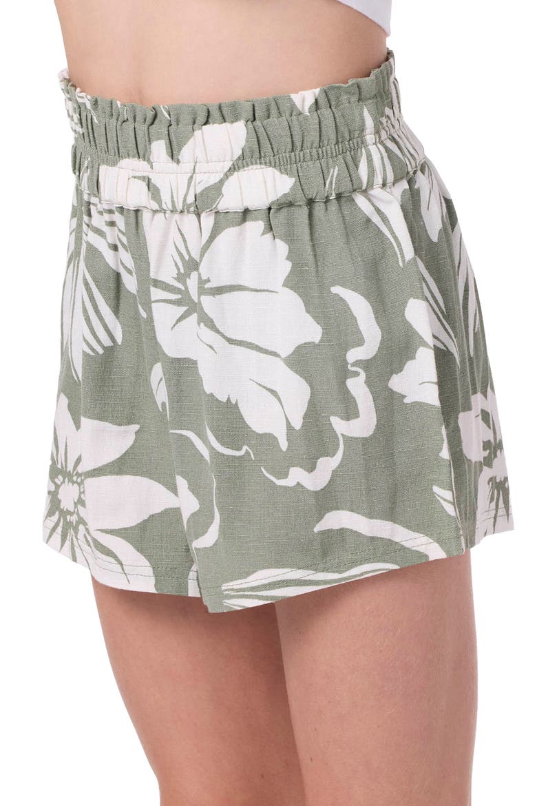 Kids' Gabi Floral Smocked Waist Shorts, Alternate, color, SEA SPRAY