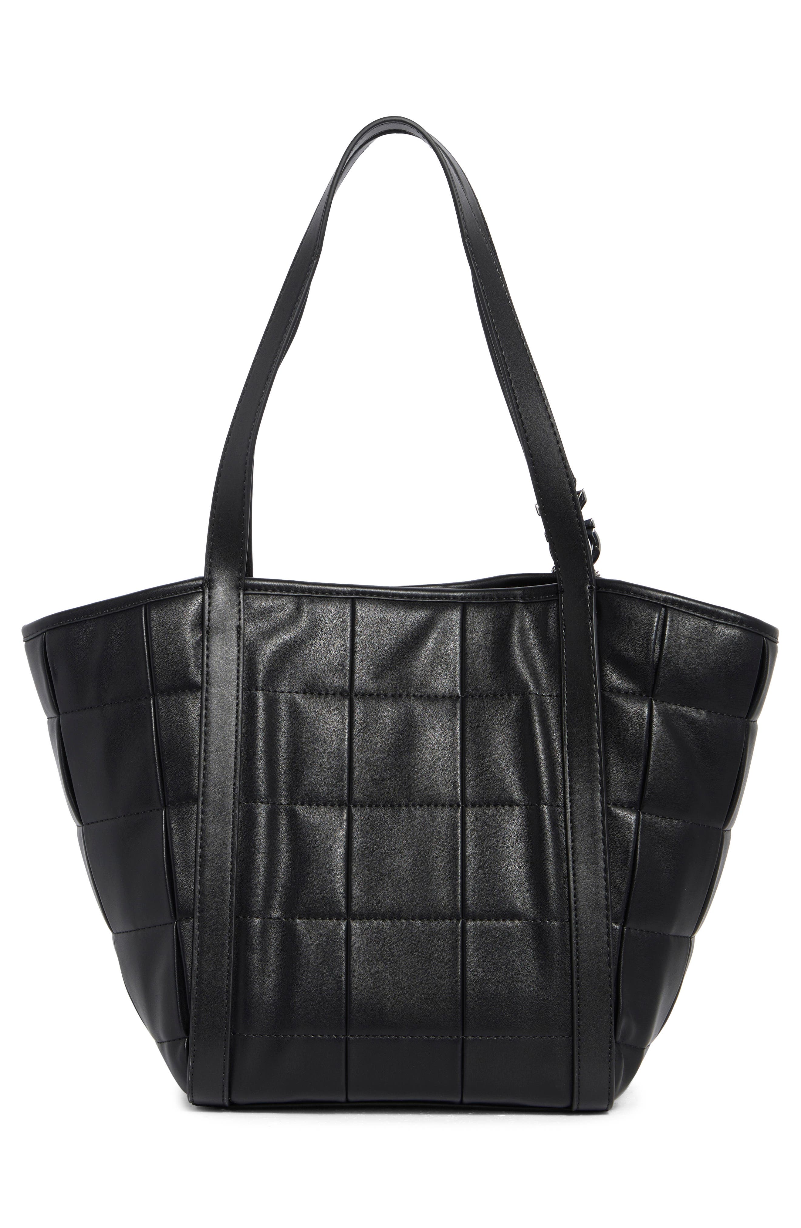 Tina Tote Bag, Alternate, color, BLACK/ SILVER