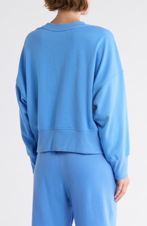 Calvin Klein Performance Triple Logo Cotton Blend Sweatshirt In Blue