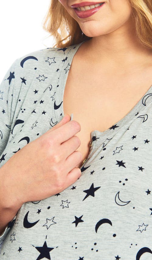 Everly Grey Laina Jersey Long Sleeve Maternity/nursing Pajamas