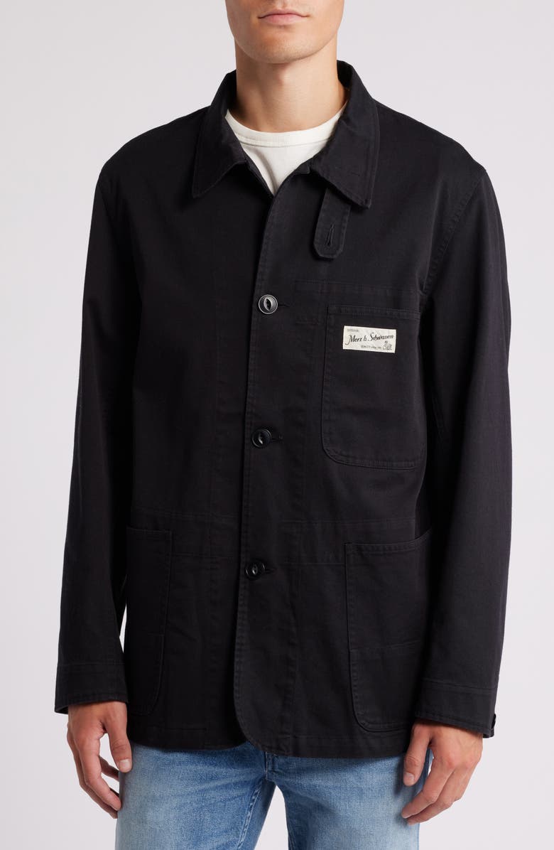 MERZ B SCHWANEN Organic Cotton Workwear Jacket, Alternate, color, Deep Black