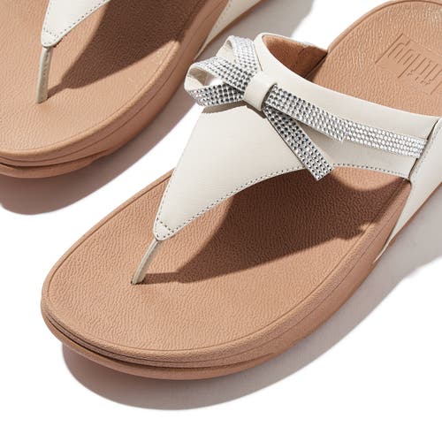 Fitflop Lulu Glitz Bow Leather Toe Post Sandals In Multi