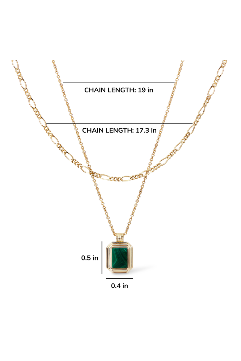 Layered Necklace Set - Temple Green, Alternate, color, Gold