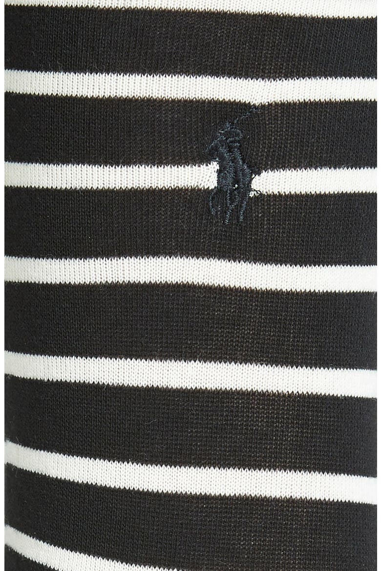 'St. James' Stripe Trouser Socks, Alternate, color, BLACK