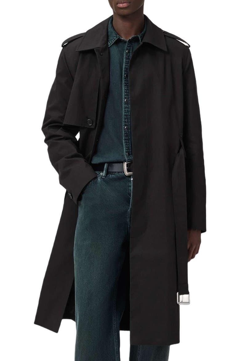 Bastille Trench Coat, Alternate, color, BLACK