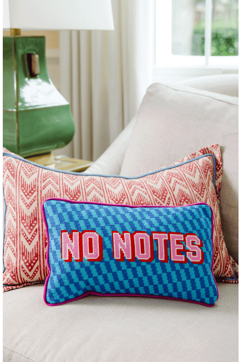 No Notes Needlepoint Pillow, Alternate, color, No Notes