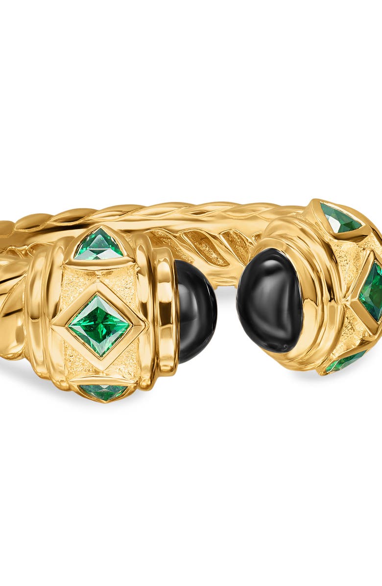 David Yurman Renaissance Color Ring in 18K Yellow Gold, Alternate, color, Black Onyx