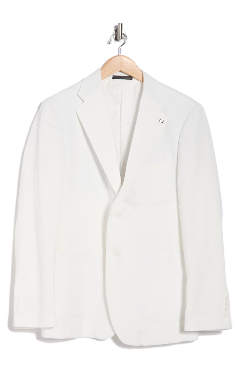 Slim Fit Cotton Blend Blazer, Alternate, color, WHITE