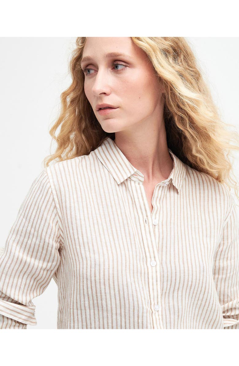Barbour Marine Stripe Linen Shirt, Alternate, color, 