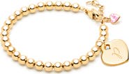 Tiny Blessings 14K Gold 4mm Beads & Engraved Initial 6.25" Bracelet