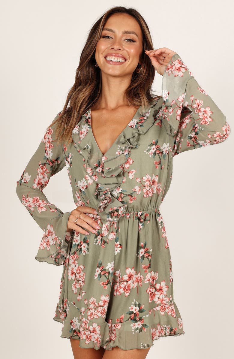 Petal & Pup Rilynn Floral Long Sleeve Romper, Alternate, color, 