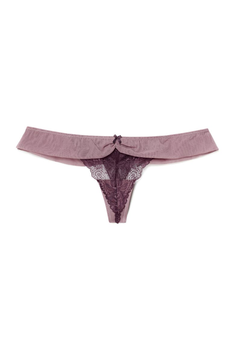Adore Me Clairabella Thong Panties, Alternate, color, Dark Purple
