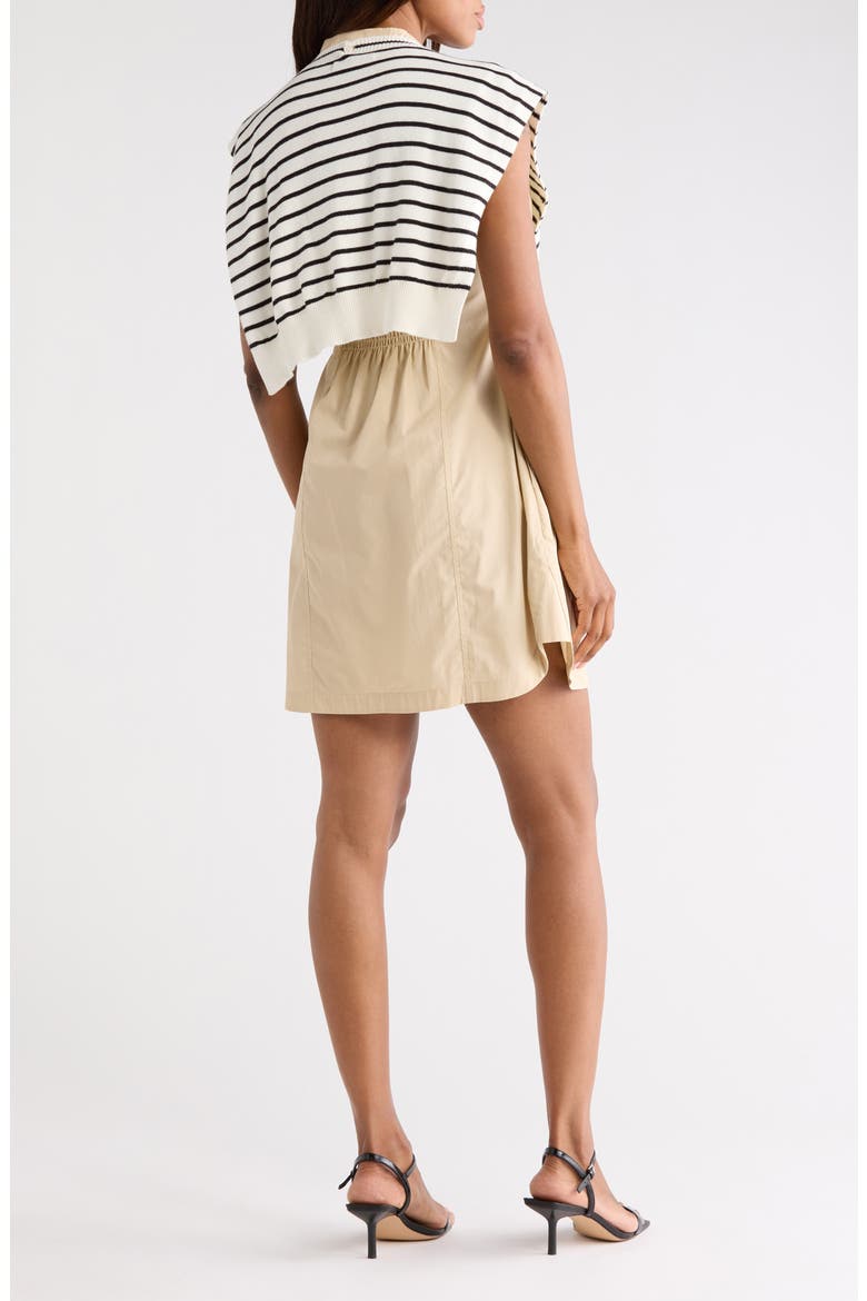 Lottie Mixed Media Dress, Alternate, color, SAFARI