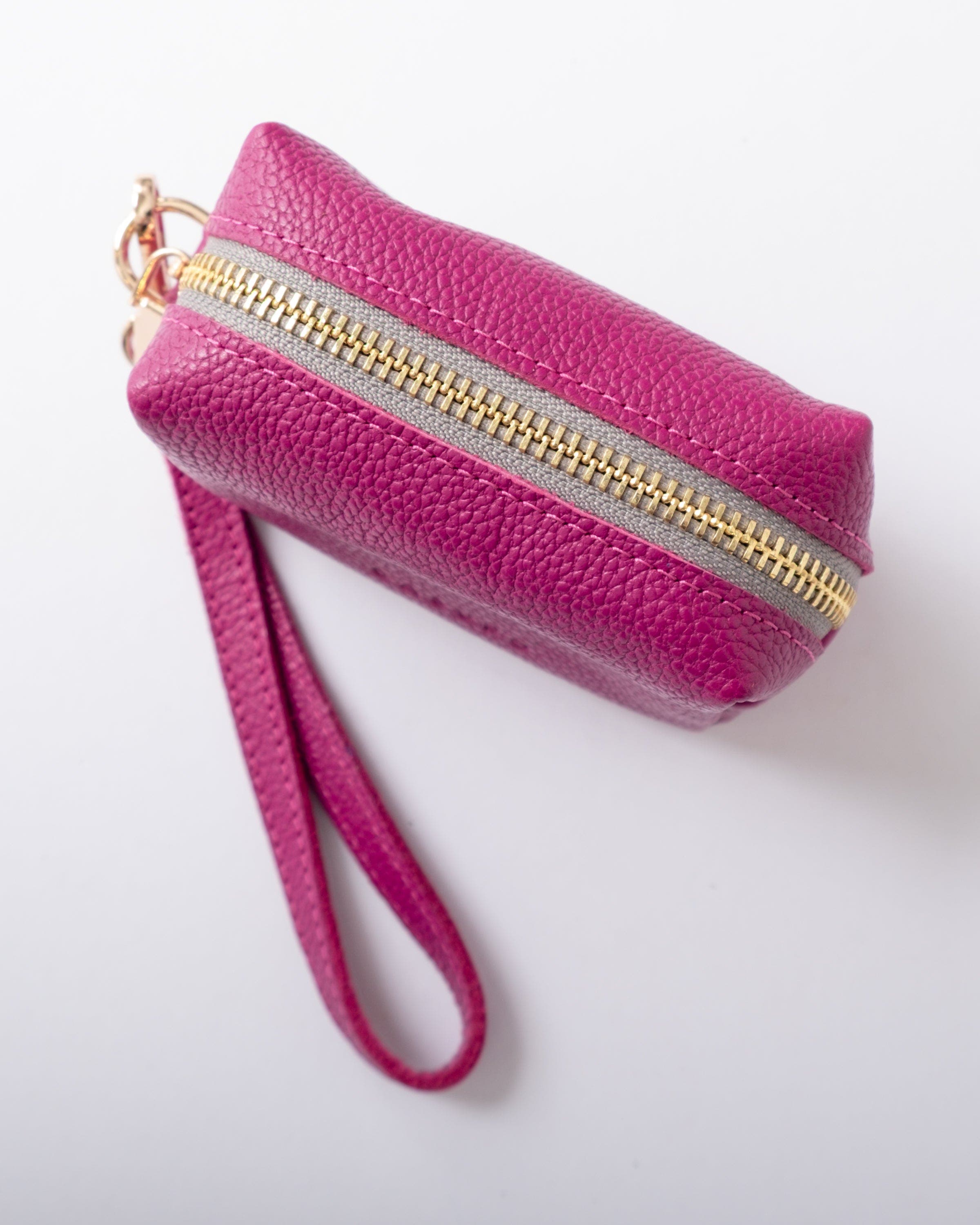 Mini Zipper Bag with Wristlet, Alternate, color, Fuchsia