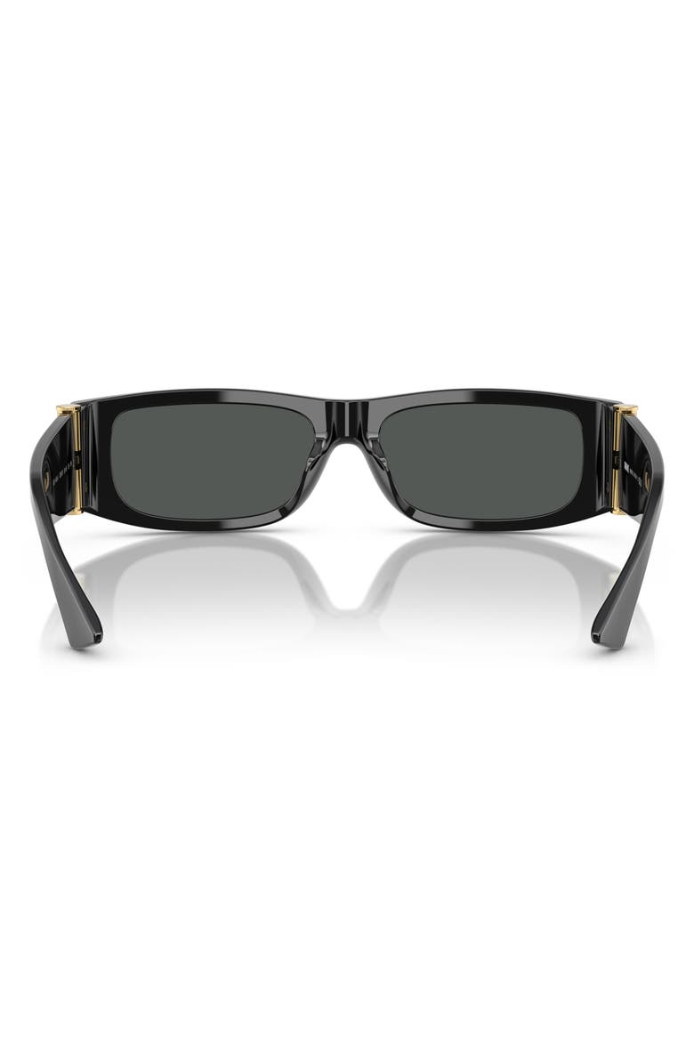 Versace 55mm Rectangular Sunglasses, Alternate, color, Dark Grey