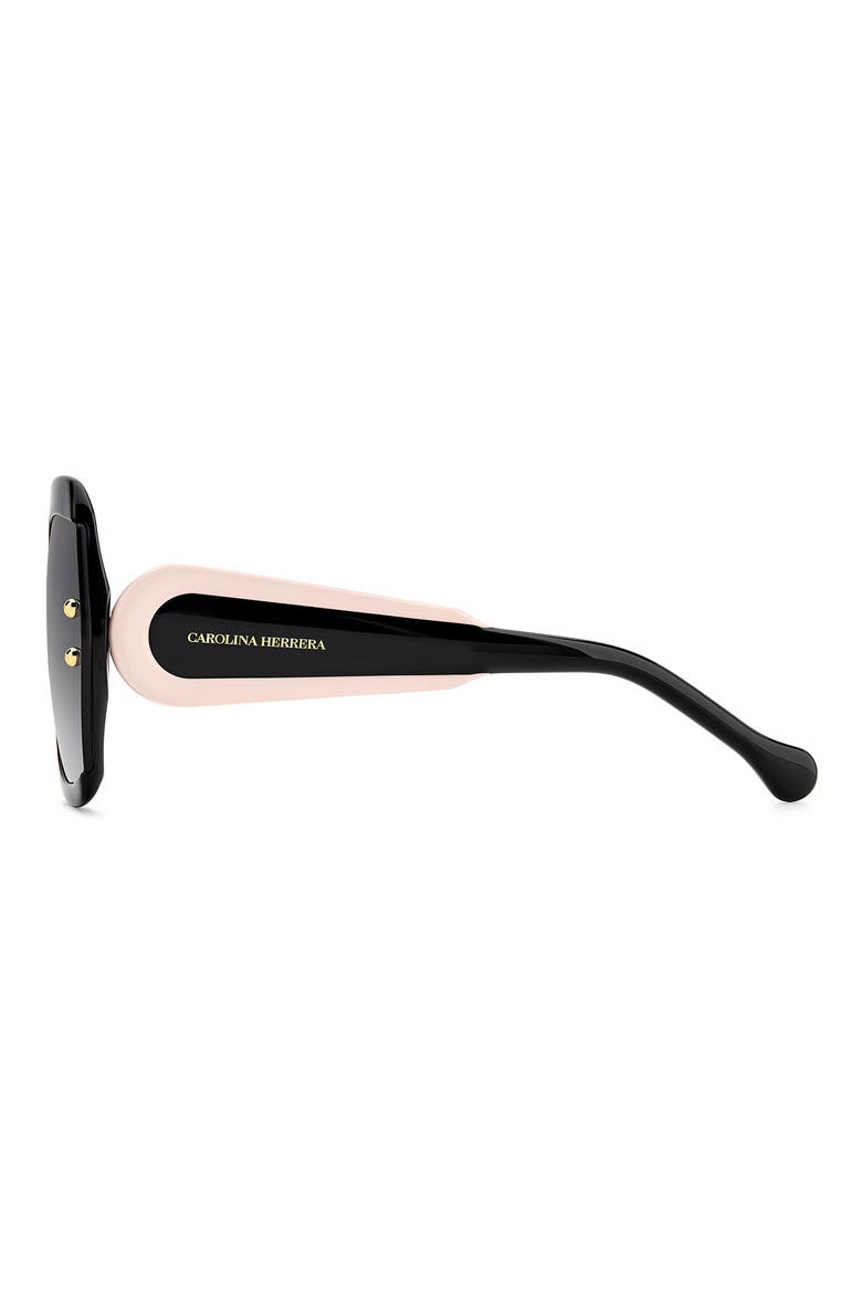 61mm Gradient Geometric Sunglasses, Alternate, color, BLACK PINK/ DARK GREY SF