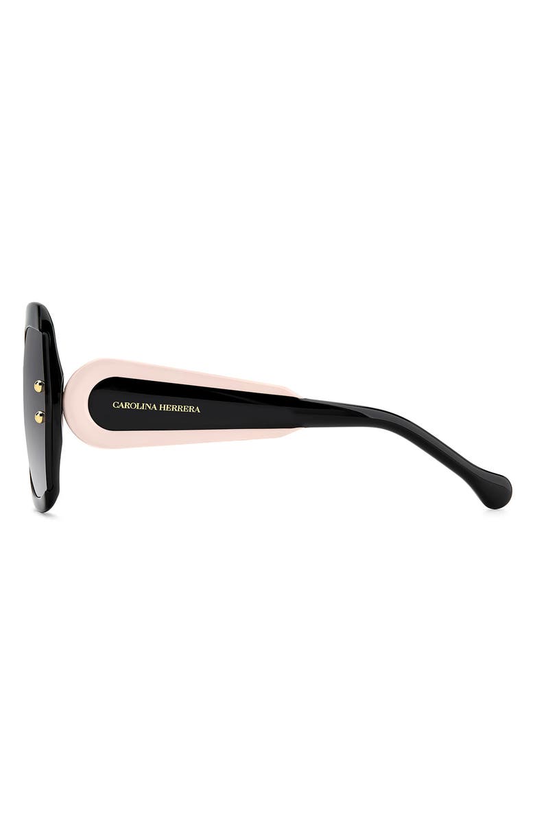 Carolina Herrera 61mm Gradient Geometric Sunglasses, Alternate, color, Black Pink/ Dark Grey Sf