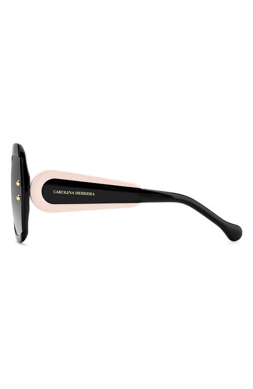 Carolina Herrera Her314 Logo-print Round Acetate Sunglasses In Black Pink/dark Grey Sf